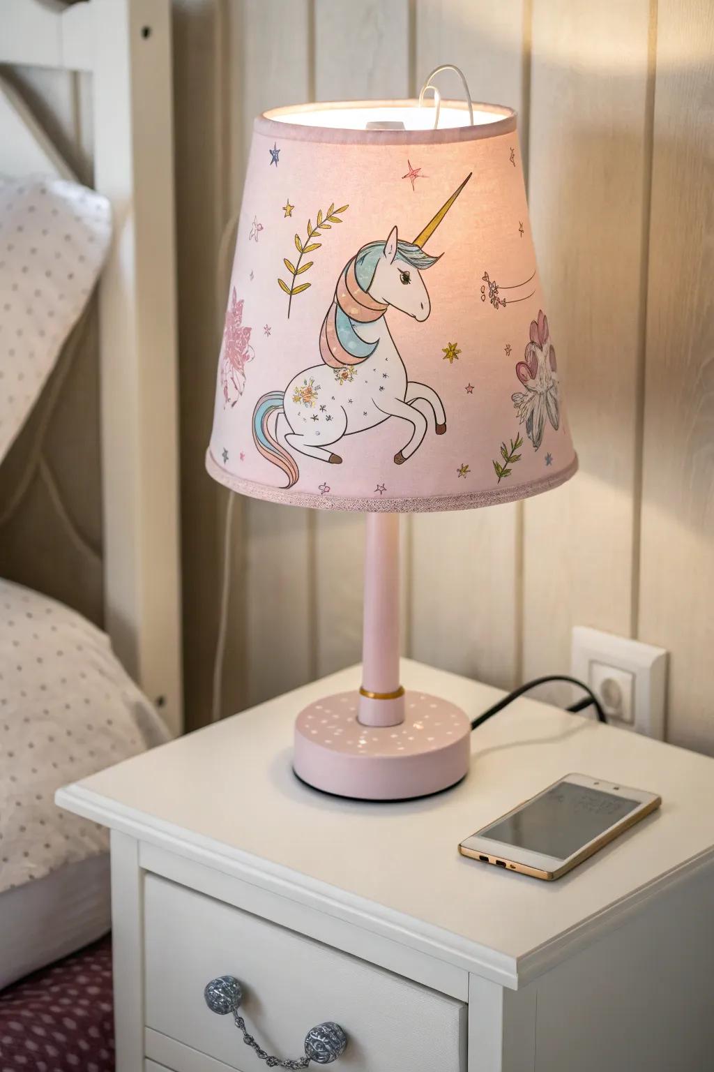 A creature-inspired lamp emitting a magical light.