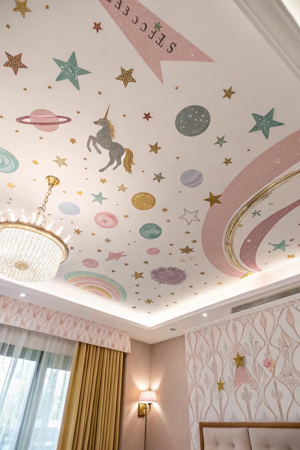 Cosmic ceilings creating a dreamy overhead view.