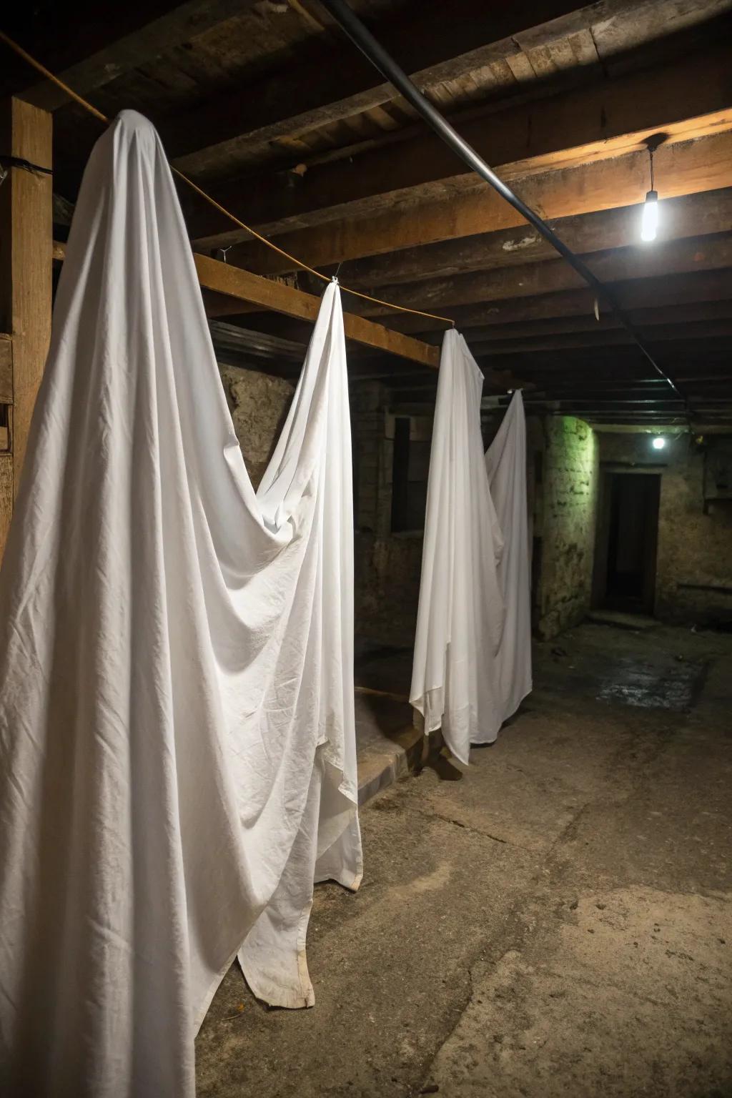 Uncomplicated DIY phantoms add a chilling accent to your decor.