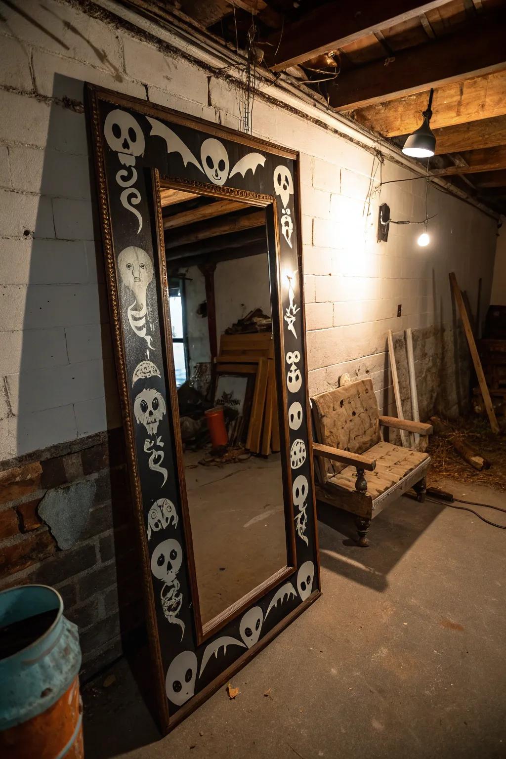 Mirrors mirror the eerie charm of your gathering.