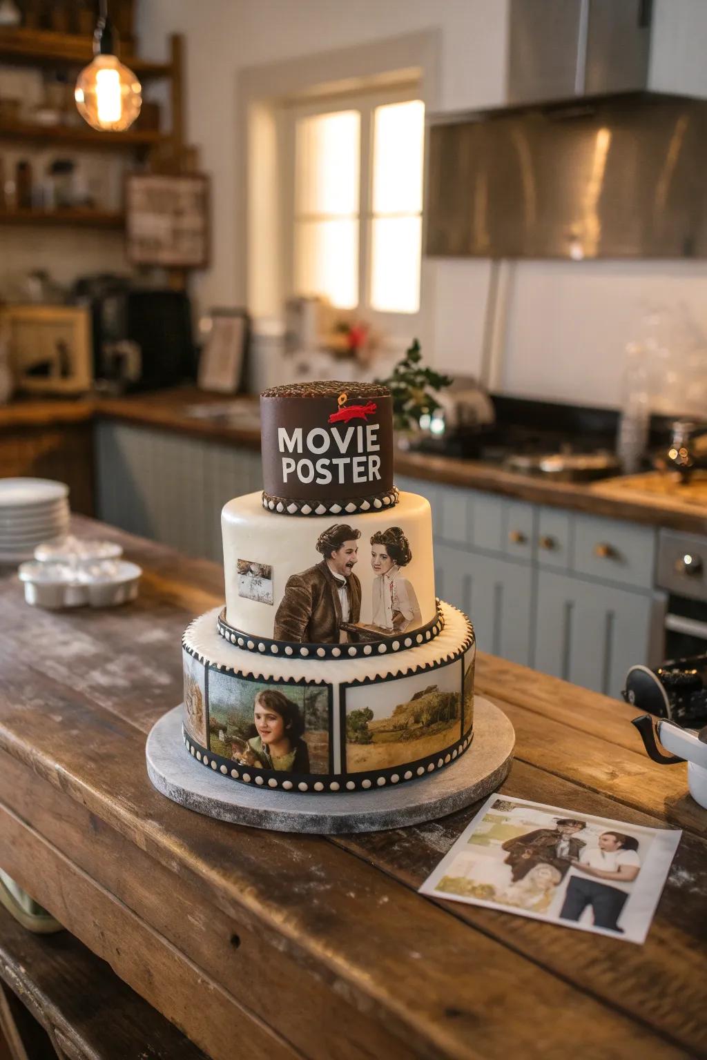 A personalized film announcement cake makes the guest of honor the star of the show.