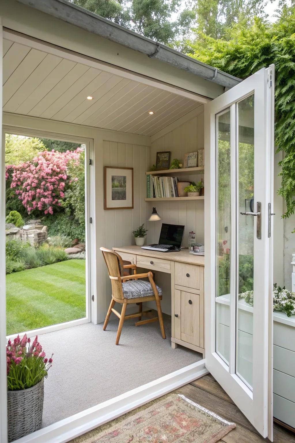 Compact furniture keeping the space open.