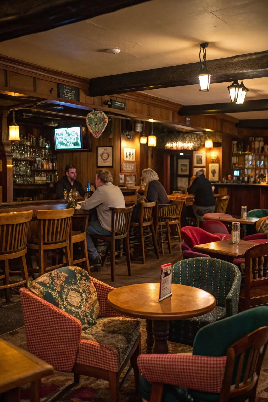 Mismatched furniture injects a varied and spirited allure.