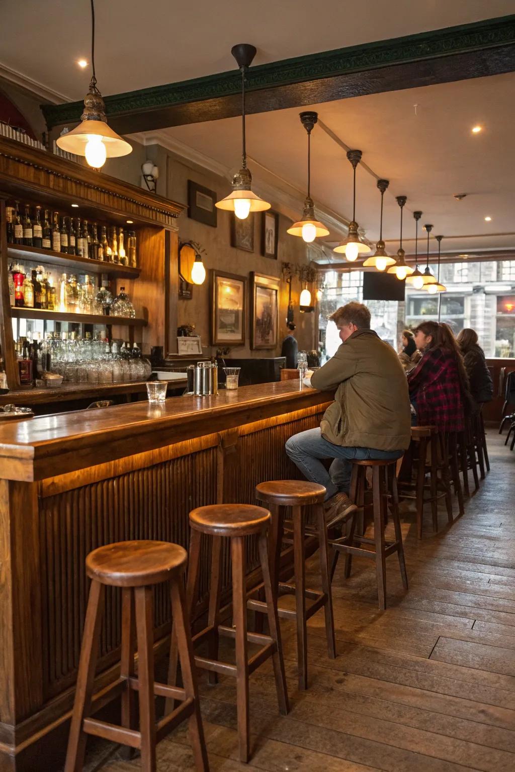 Timber features inject an element of legacy and coziness into any pub setting.
