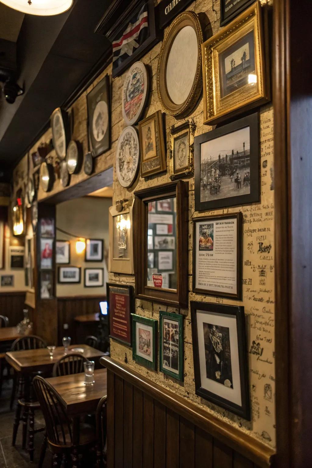 Varied mural art infuses character and fascination into your pub.