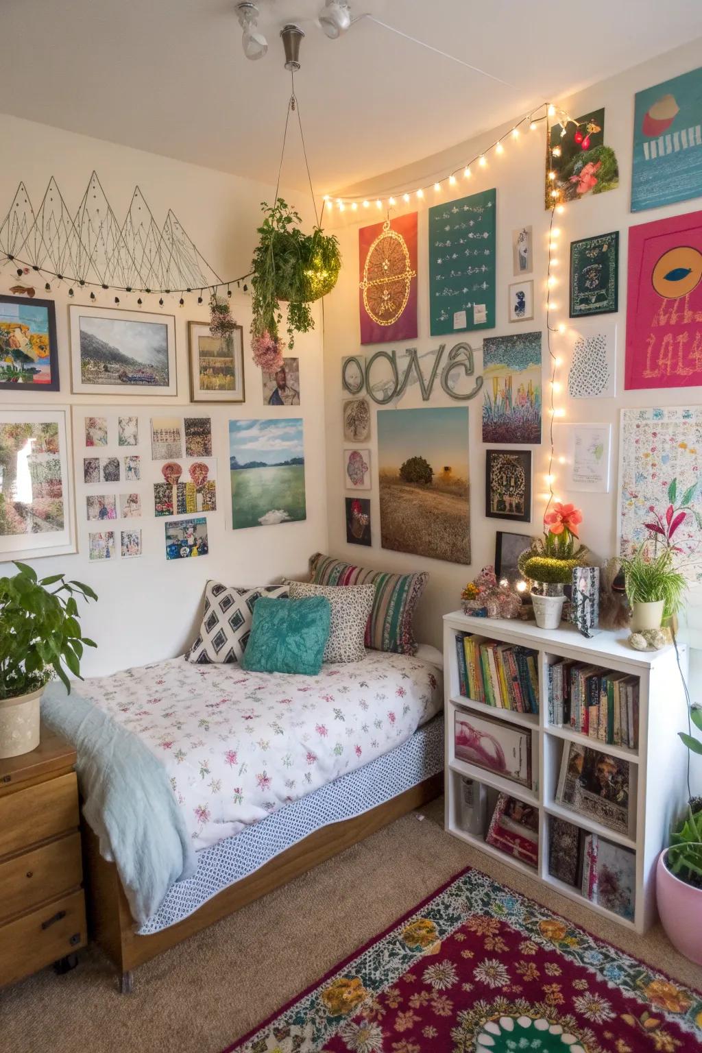 Wall art adds a personal touch to any bedroom.