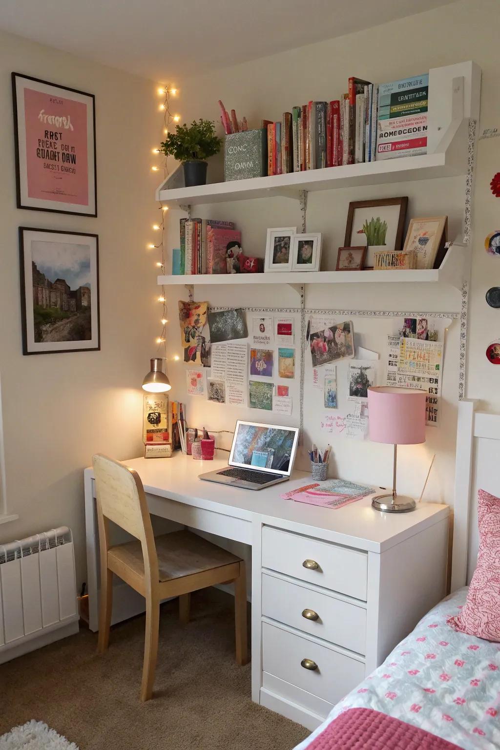 A well-organized study space boosts productivity.