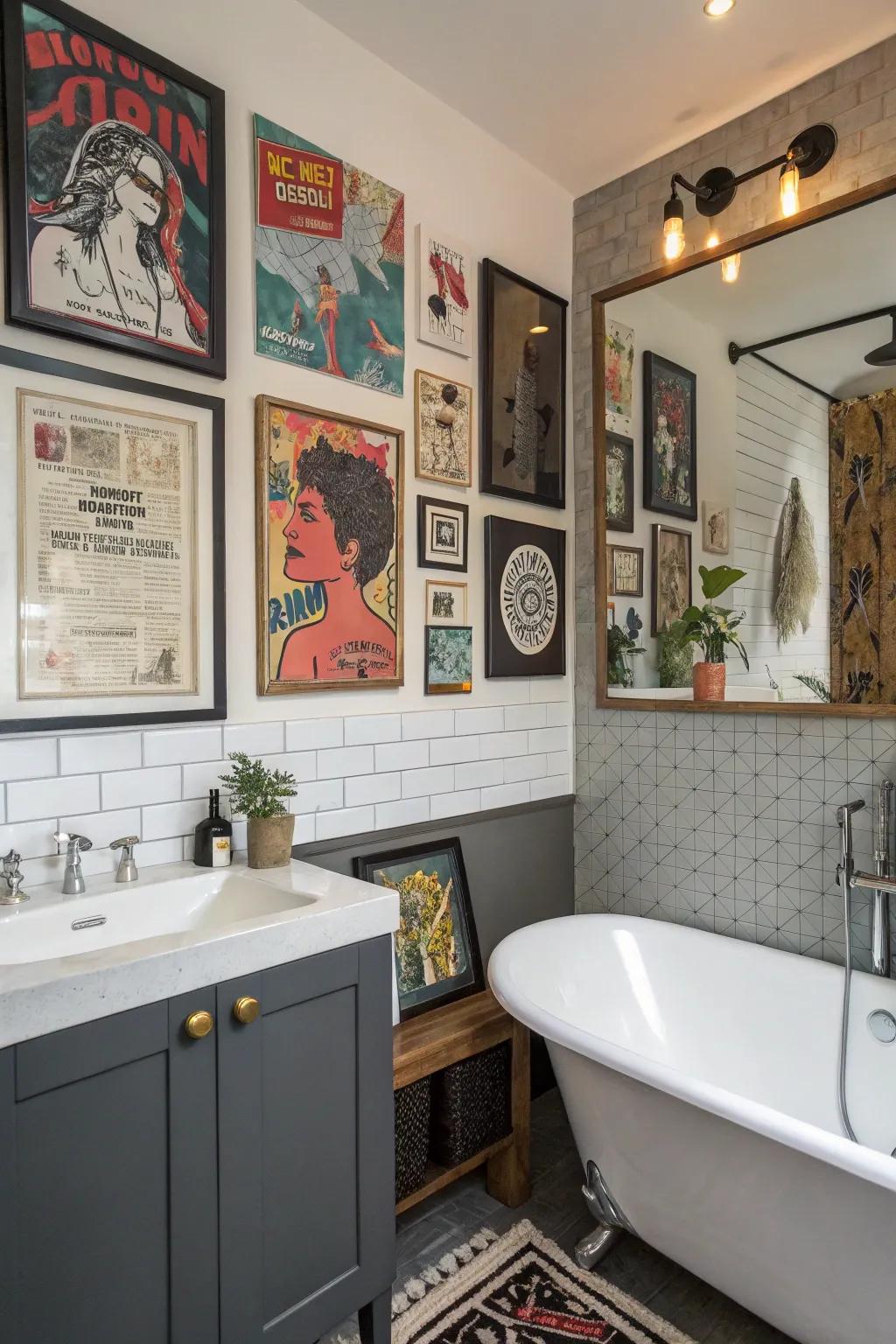 Varied art combinations create a full, personalized ambiance.