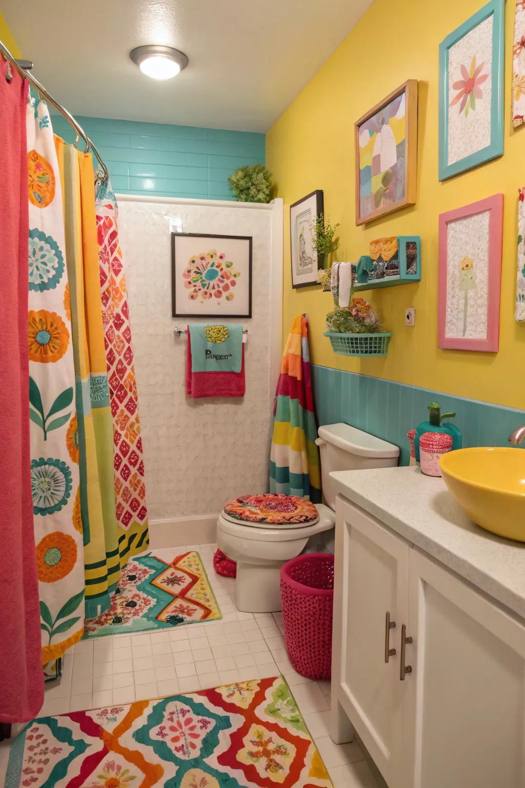 Intense colors breathe energy and life into a bathroom.