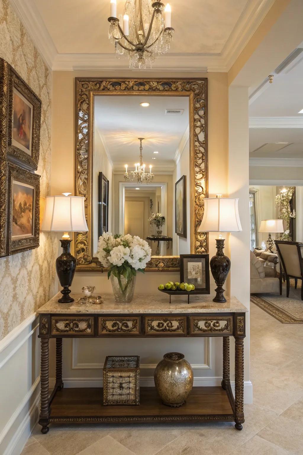 Mirrors can introduce a dash of refinement and expand the perceived space.