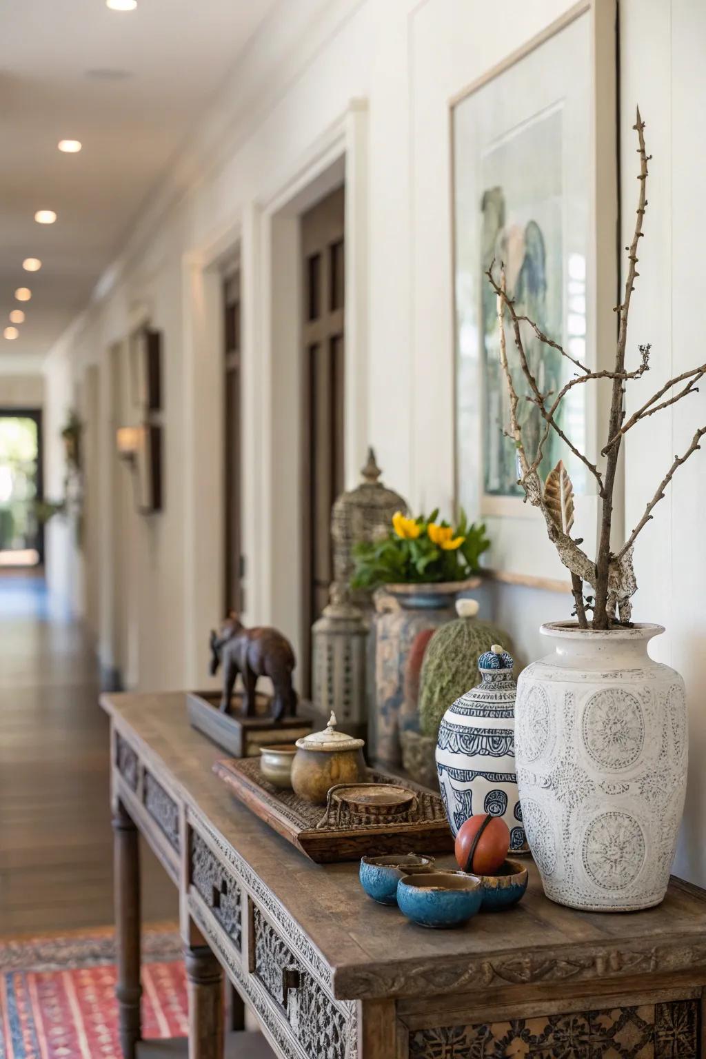 Ornamental items add charm and a sense of personality to your entryway.
