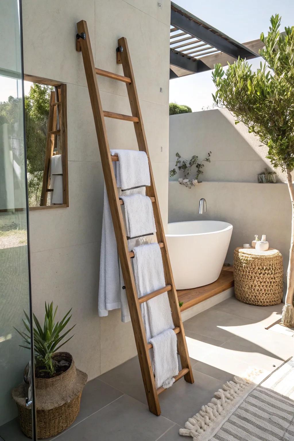 Ladders are both pretty and practical, making them perfect for showing off towels.