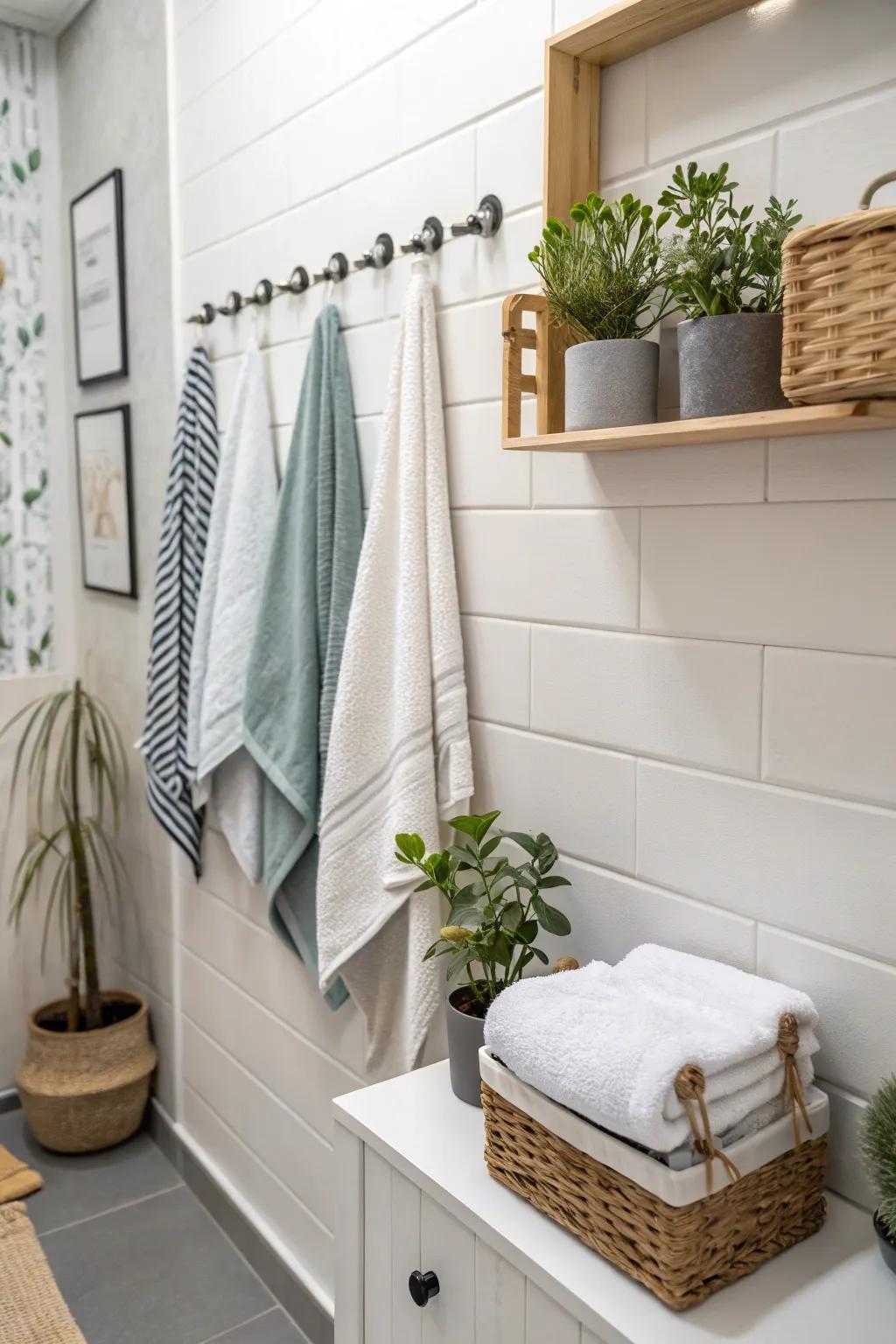 Magnetic clips put a modern spin on how you hold towels.