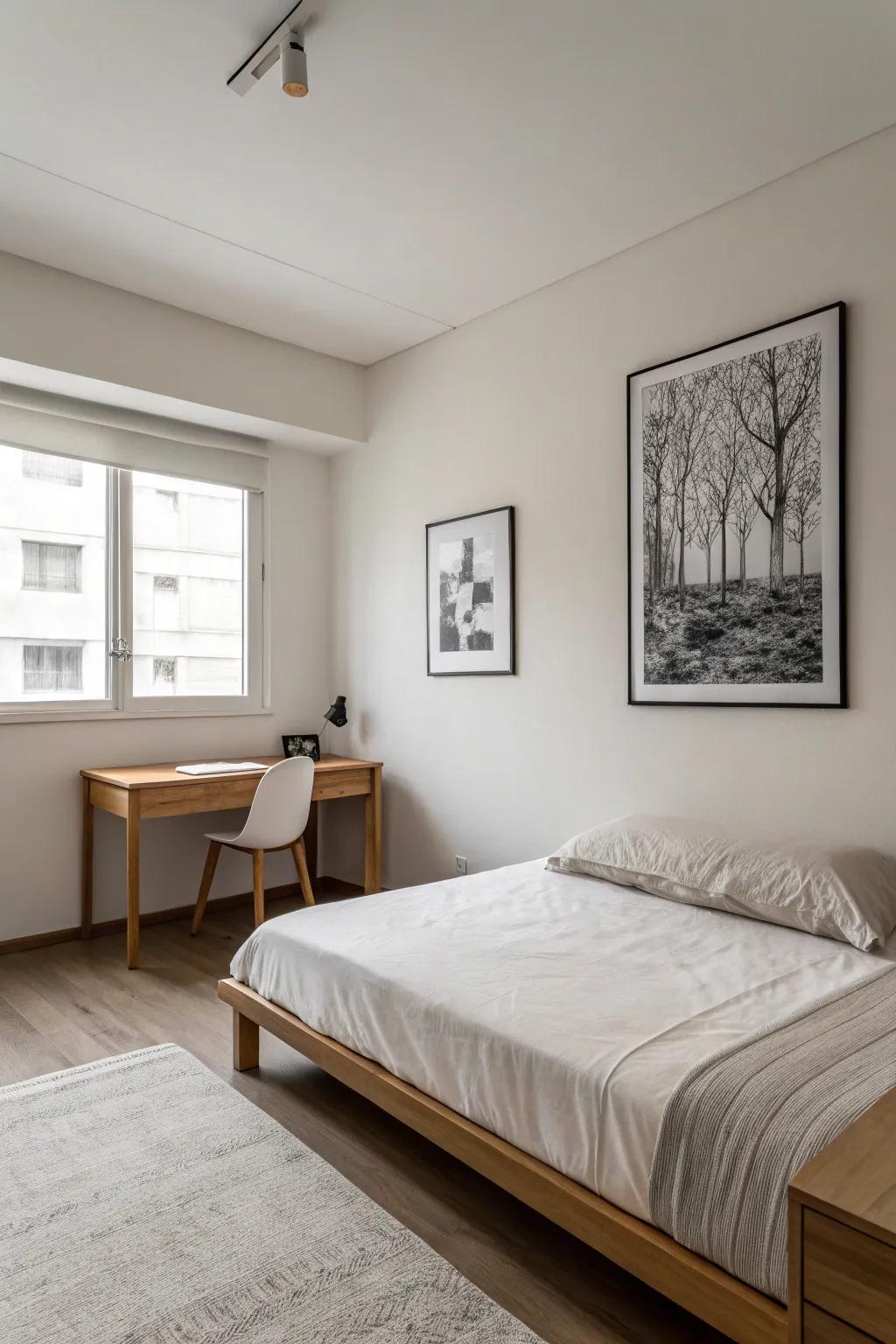 Minimal decorations maintain the focus on tranquility.