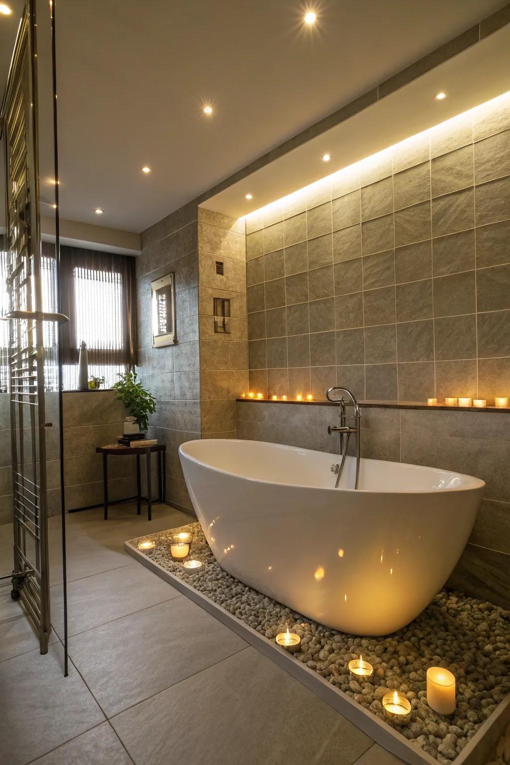 An opulent freestanding bathtub that invites you in.