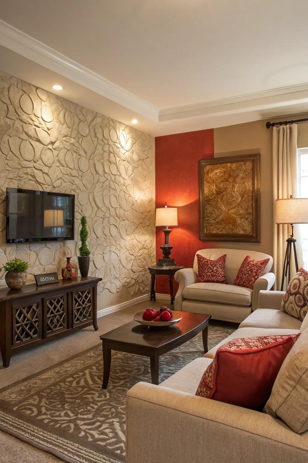 Accent walls bring character and focus to the room.