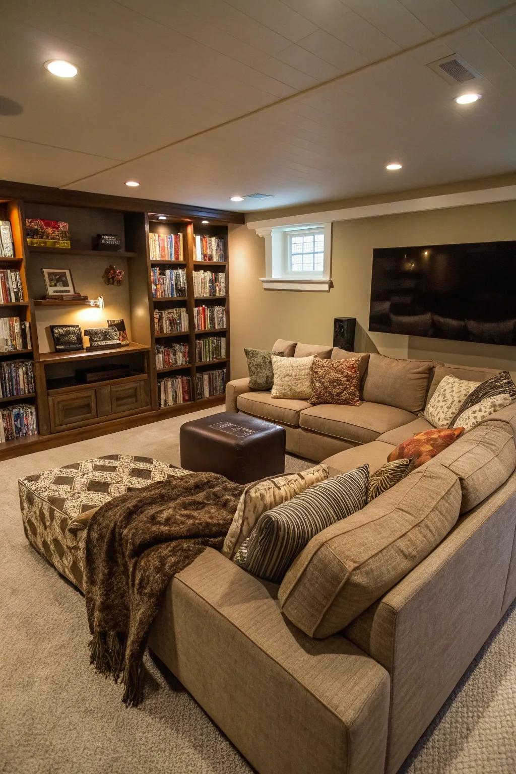 A sectional sofa easily molds to fit unique room designs.