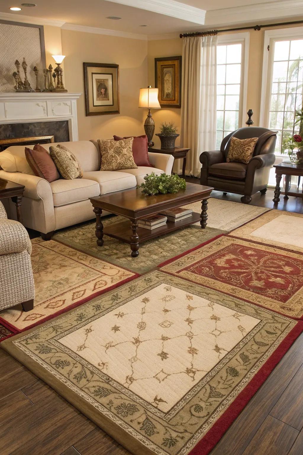 Area rugs are an easy way to define and cozy up areas.