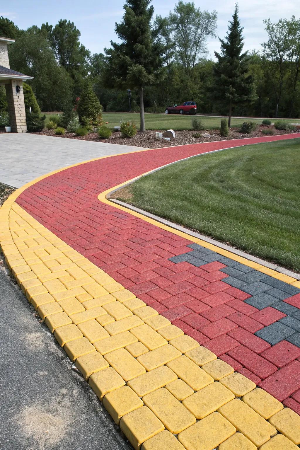 Crisp demarcation with delineating paver edges for an attention-grabbing driveway.