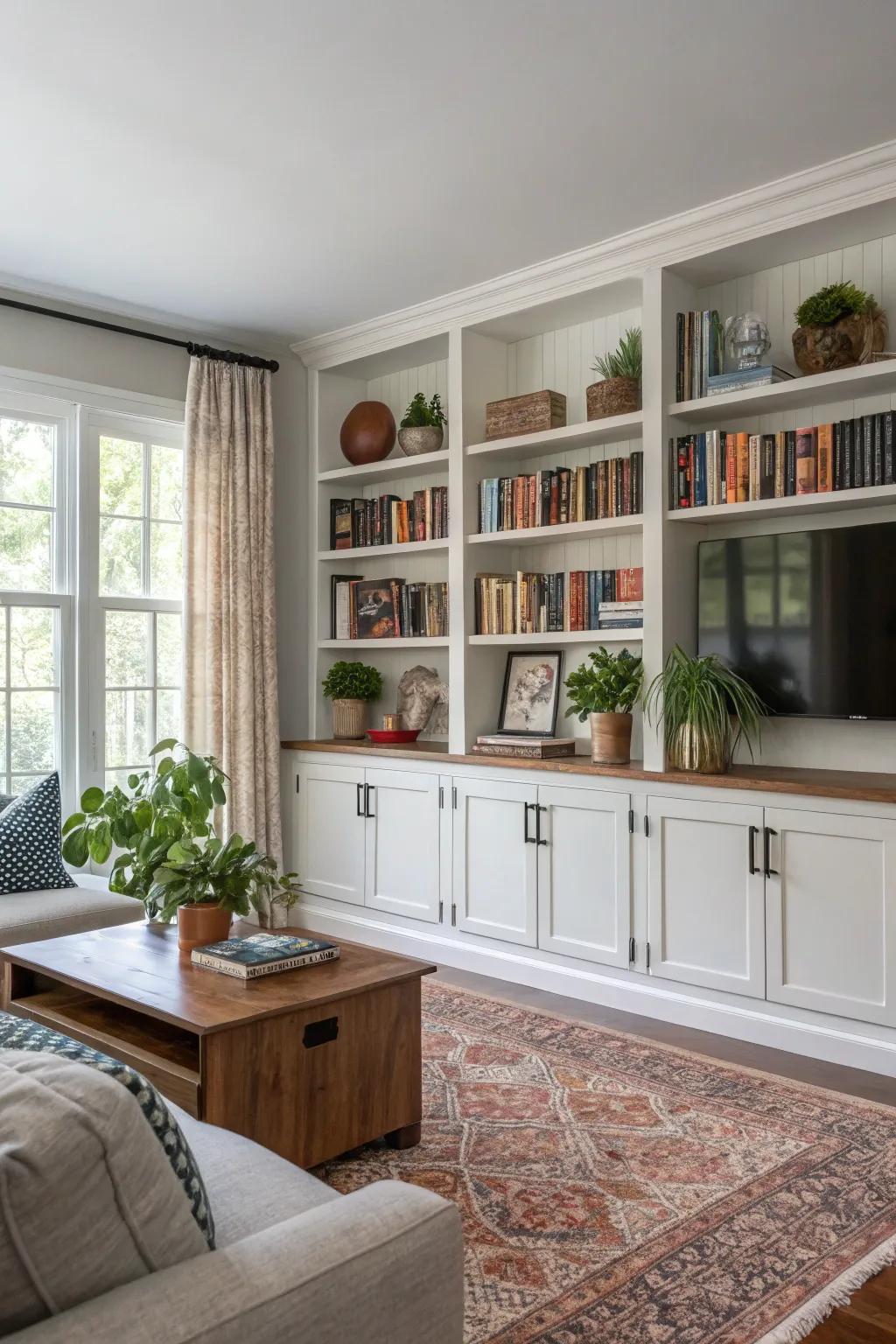 A blend of open and closed storage offers both style and practicality.