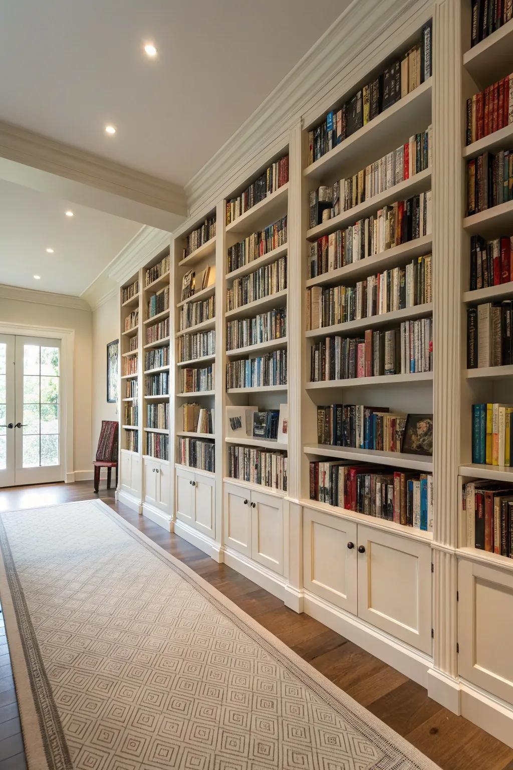 An impressive library wall for the avid reader.