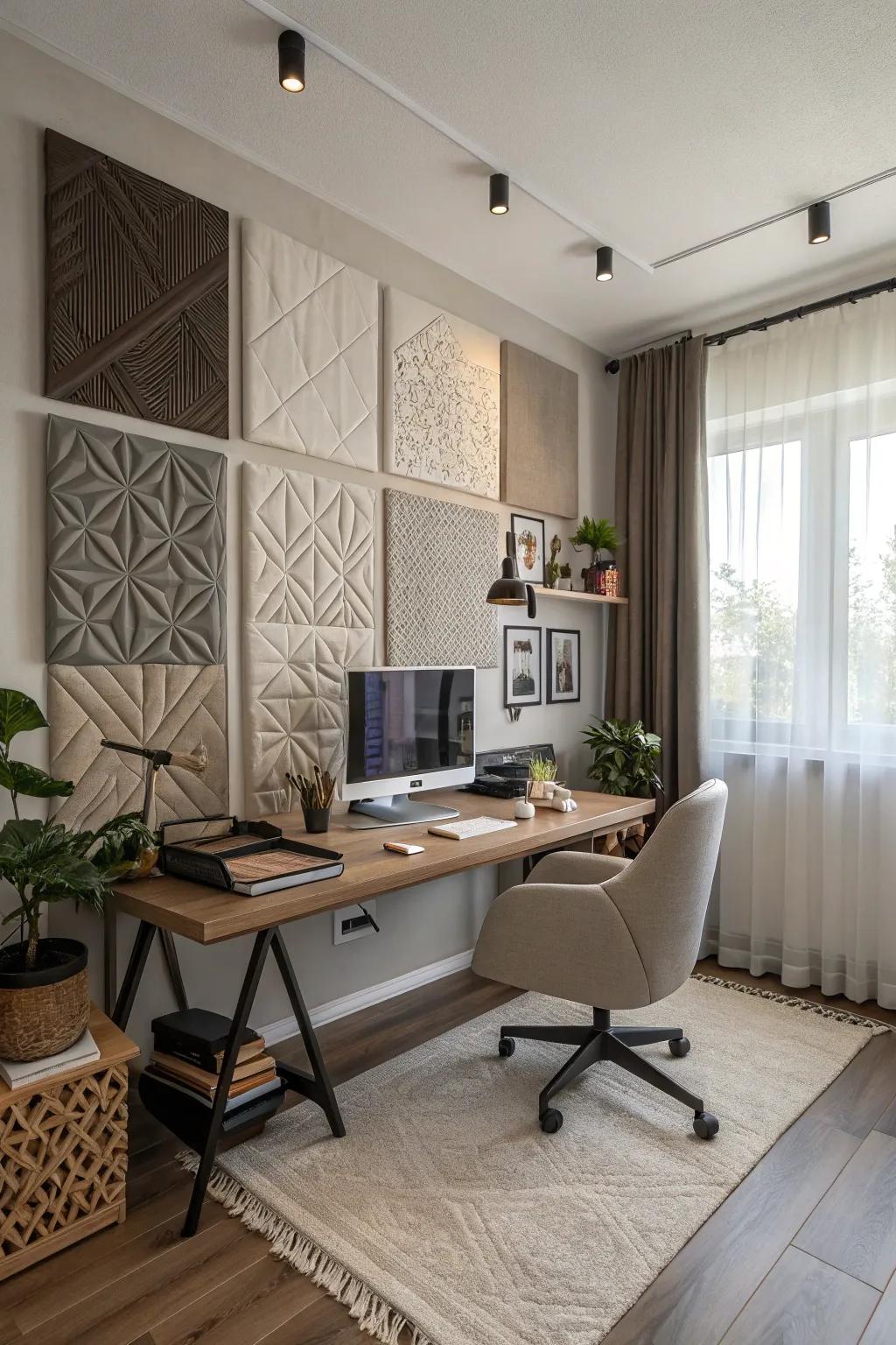 Acoustic panels improve sound and reduce noise distractions.