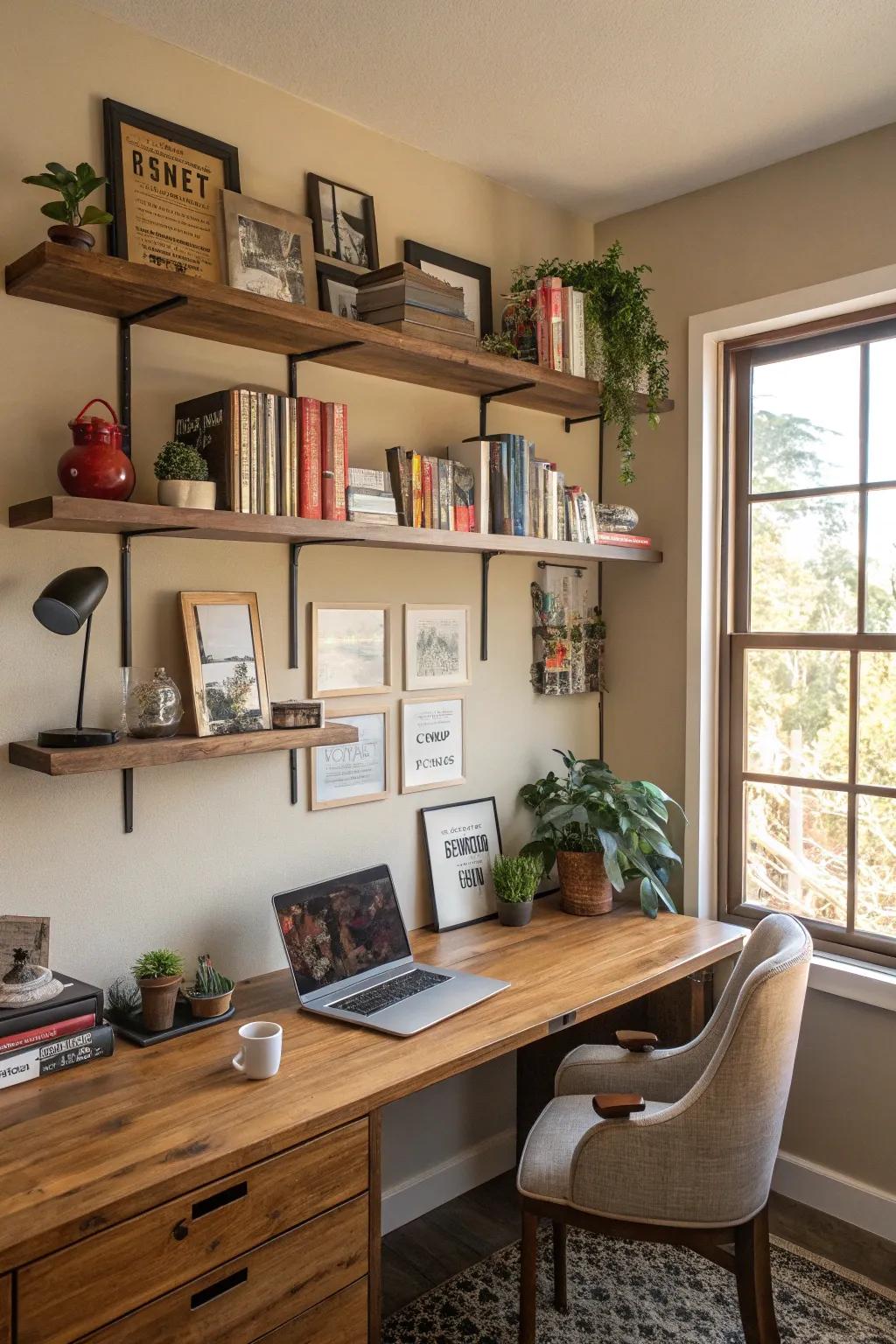 Using vertical storage keeps your desk uncluttered.