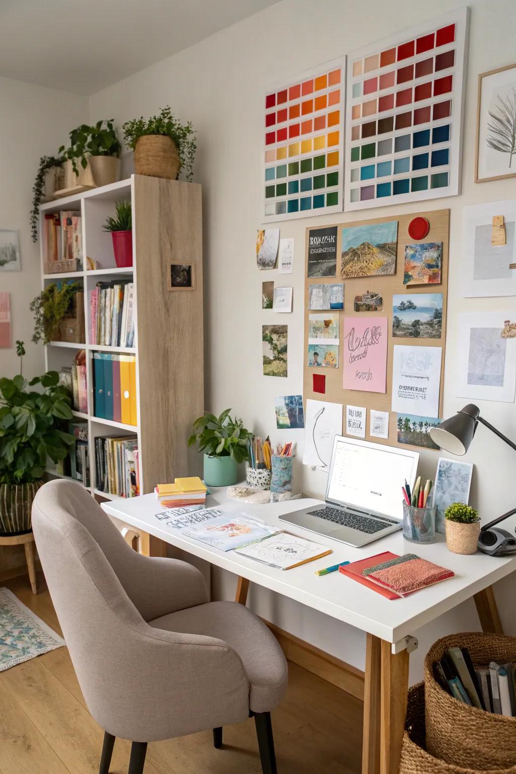 A mood board keeps inspiration visible and top of mind.