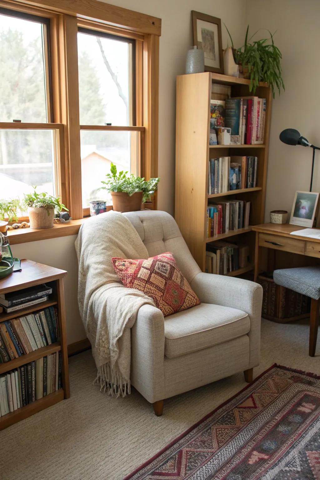 A reading nook provides the perfect getaway for a little relaxation.