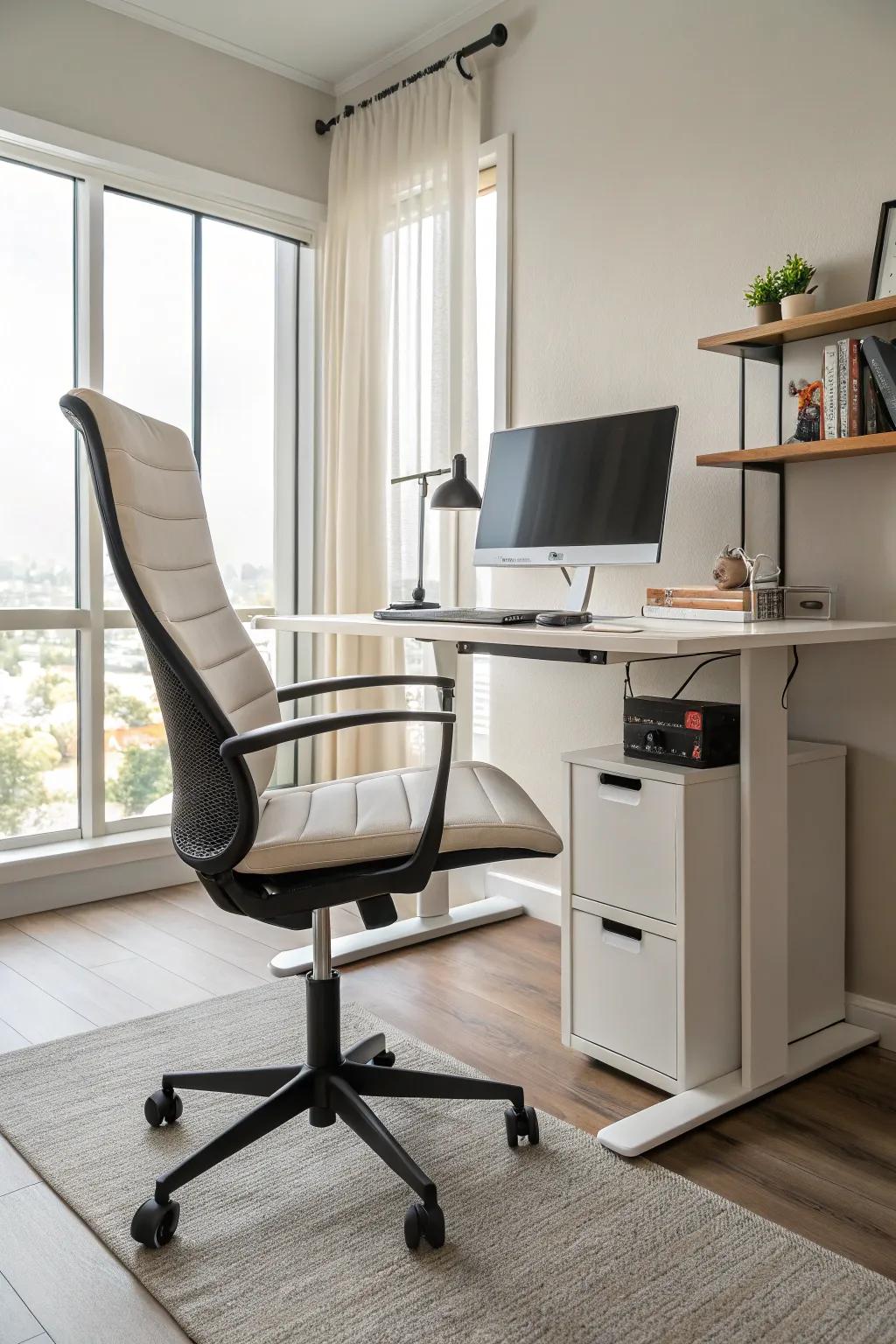 Having ergonomic furniture ensures you remain comfy and healthy.
