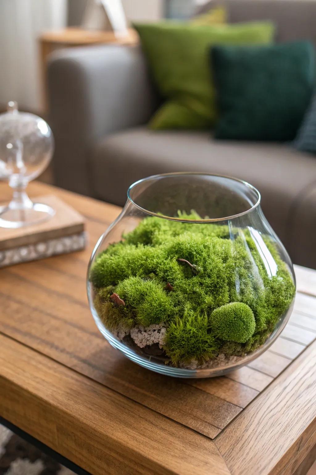 Accept natural elegance with moss as a supplement.