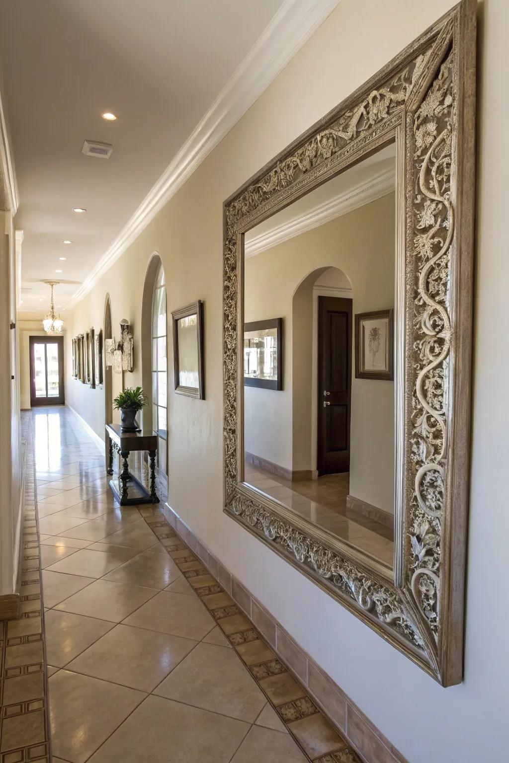 Increase light and space with a large mirror.