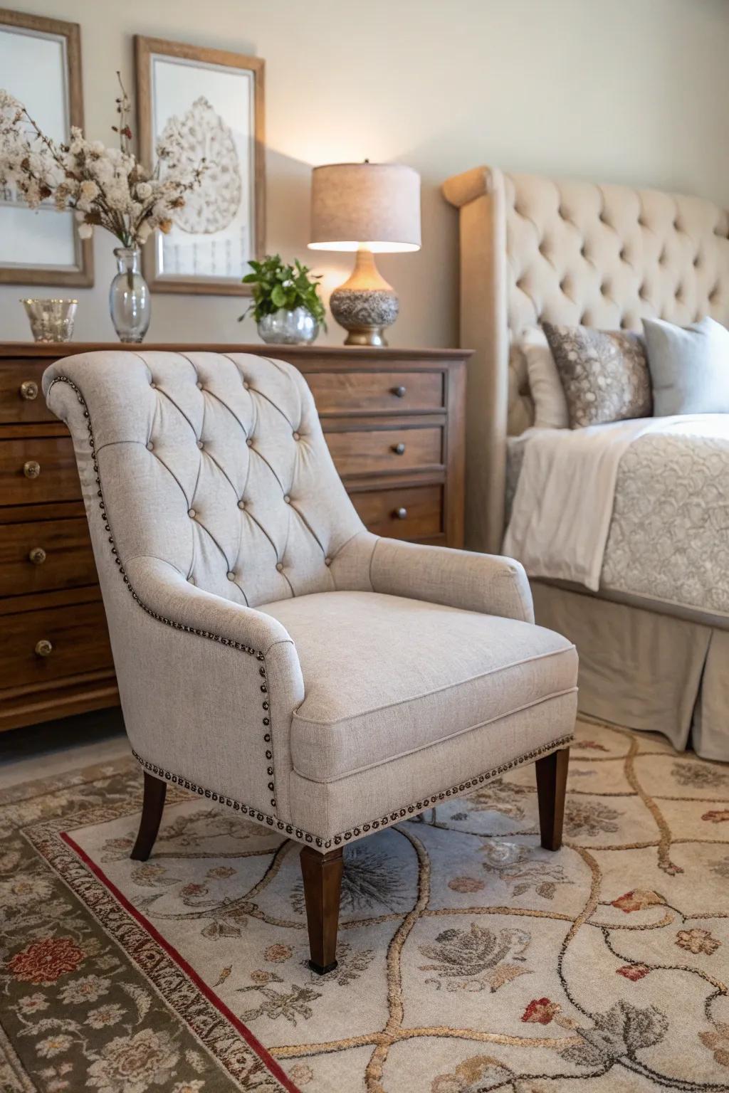 Tufted chairs bring elegance and sophistication to any setting.