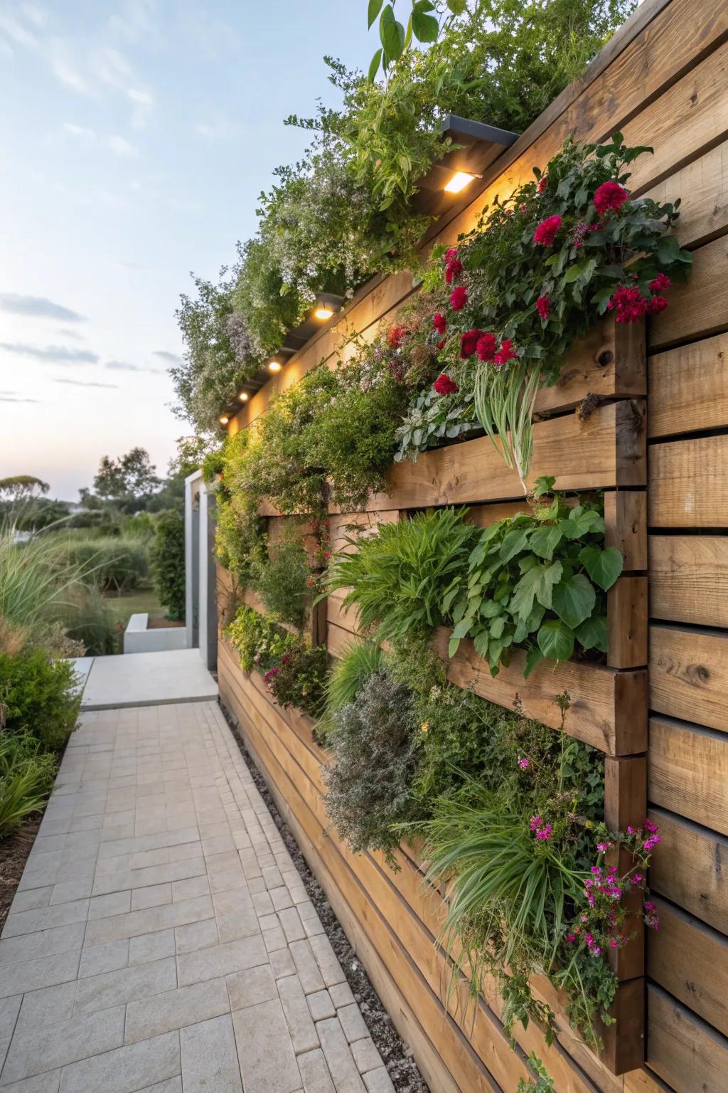 Refresh any wall by pairing wood with plant life.