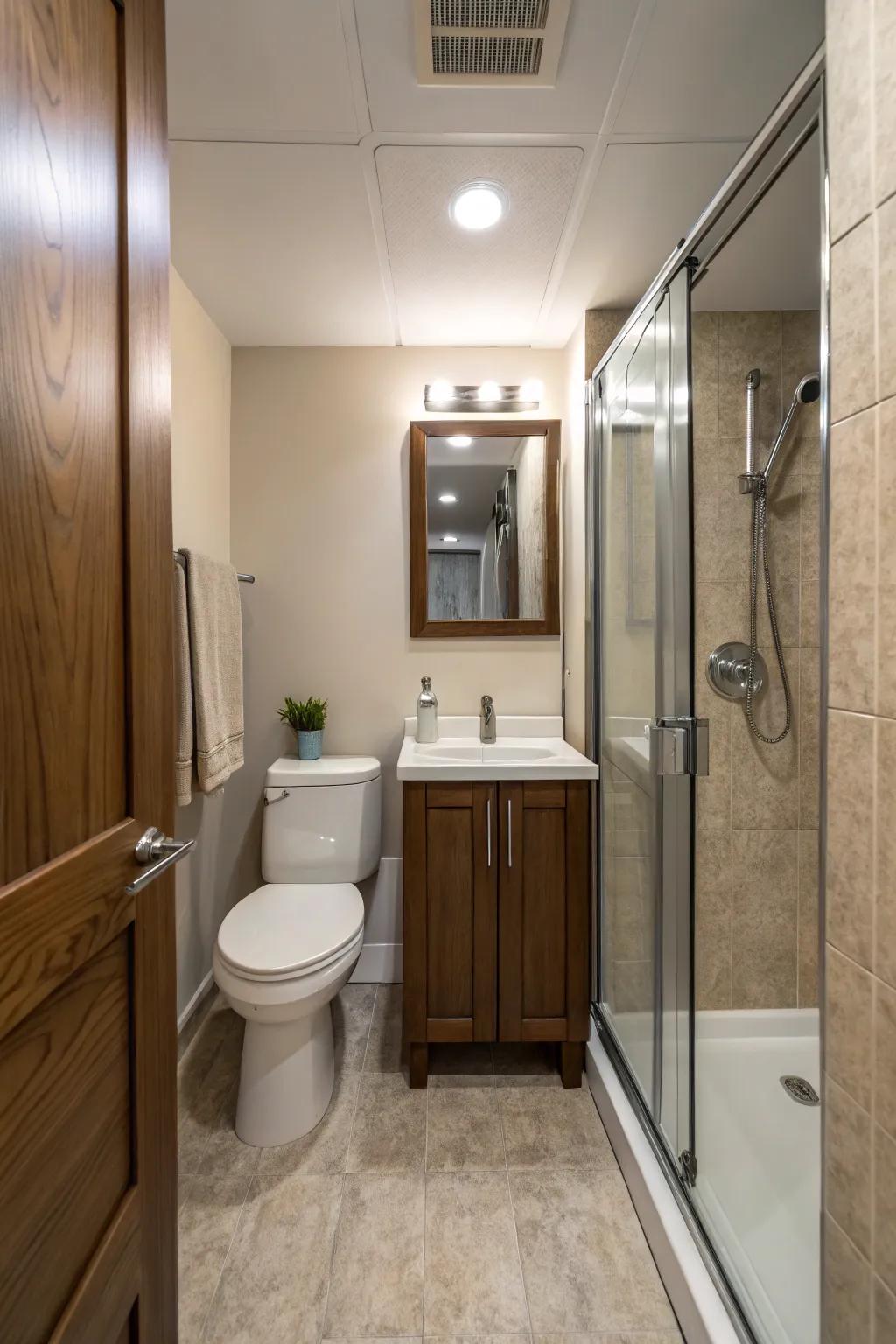 Functional floor plans optimize space usage in small bathrooms.