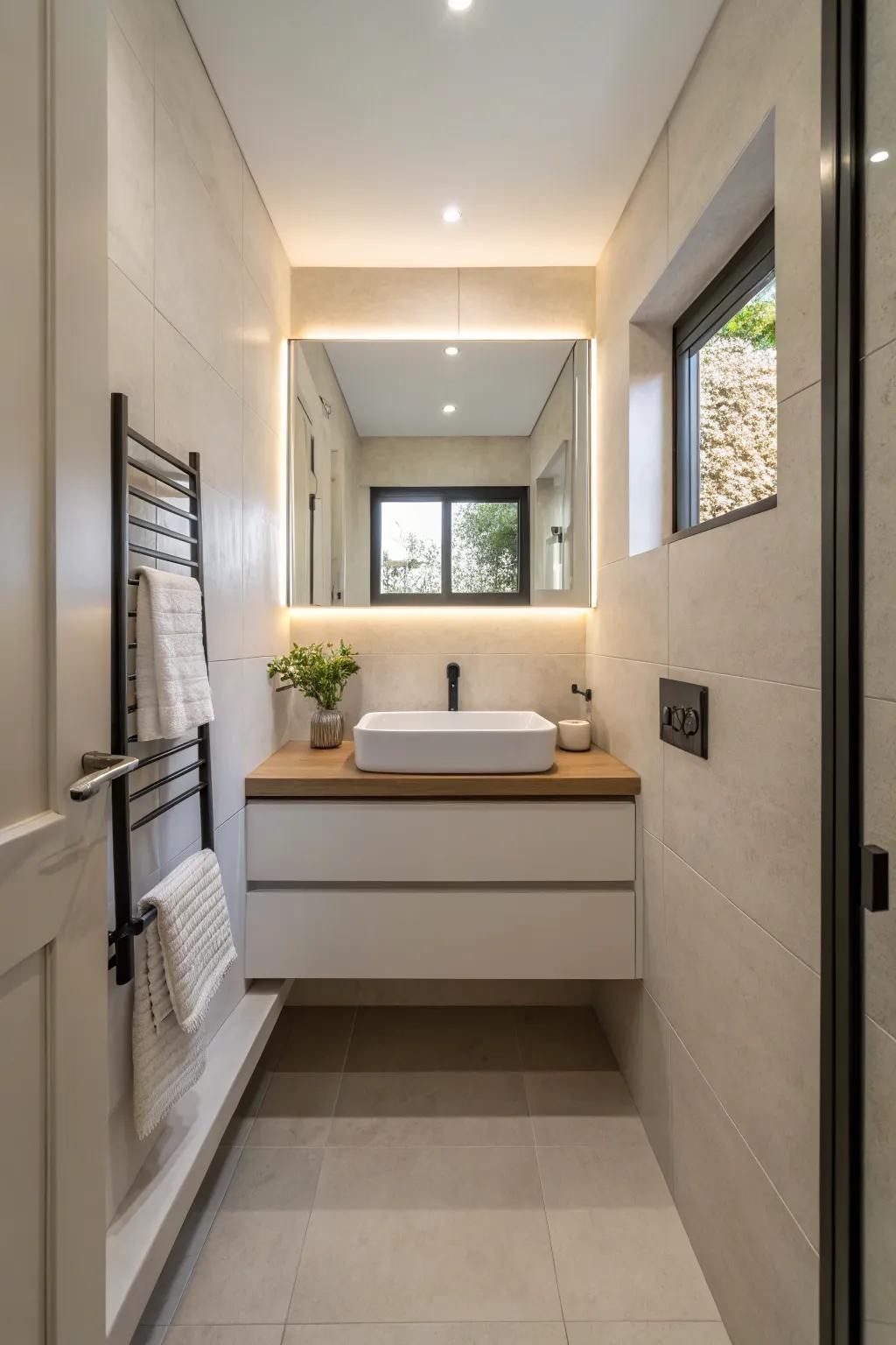 Floating vanities provide both style and functionality in small spaces.