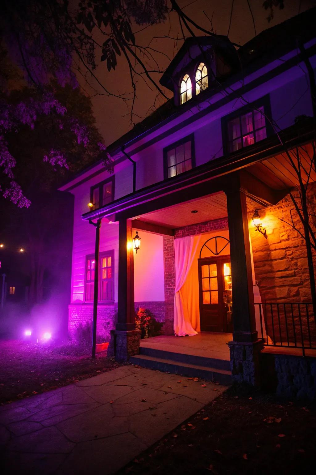 Establish the sensation via encompassing Halloween illumination.