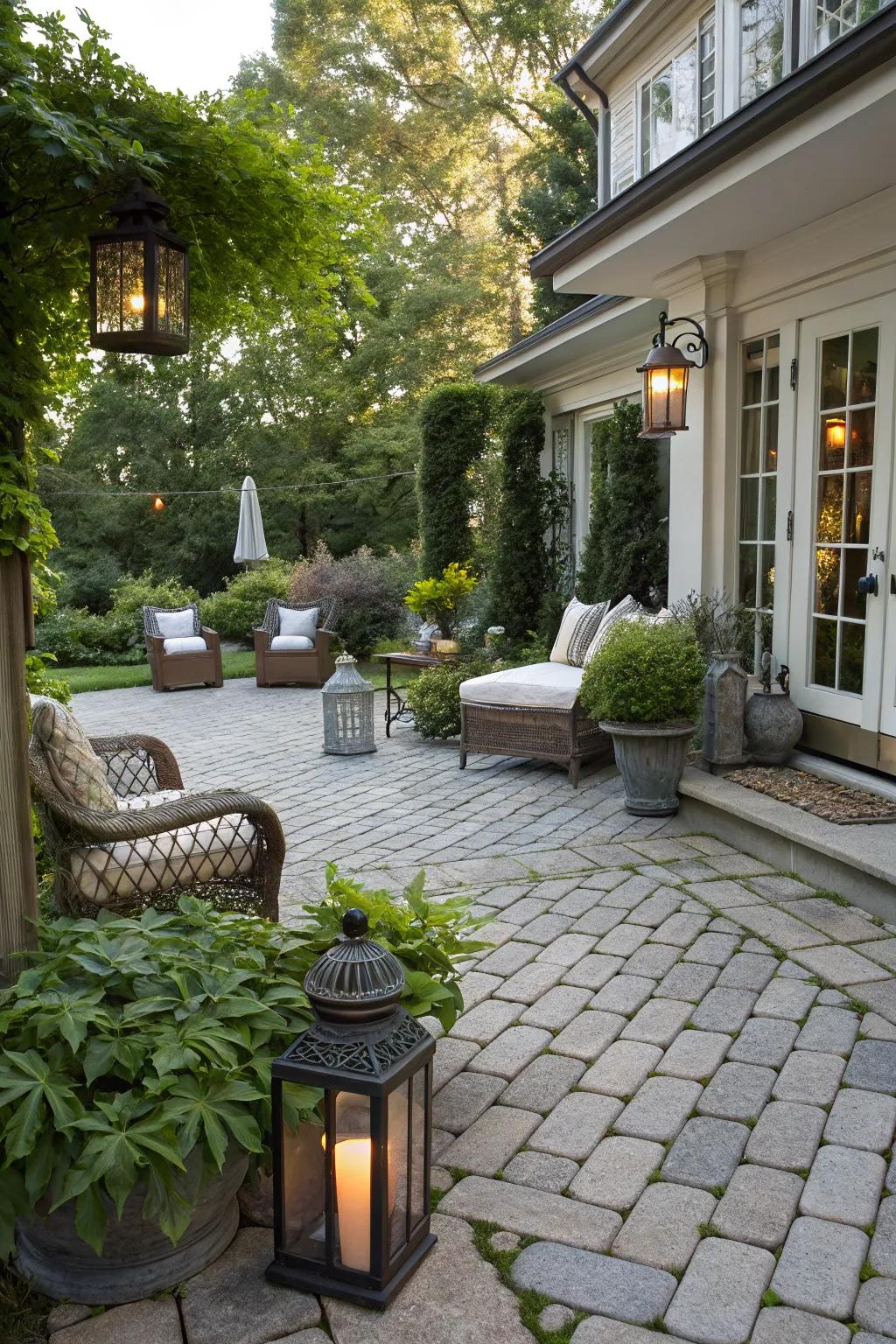 Cobblestones lend rustic charm and character.