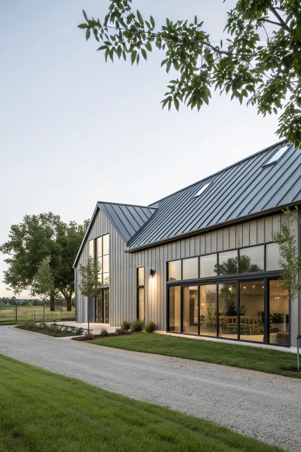 Modern barn-inspired homes present a contemporary interpretation of traditional barn architecture.