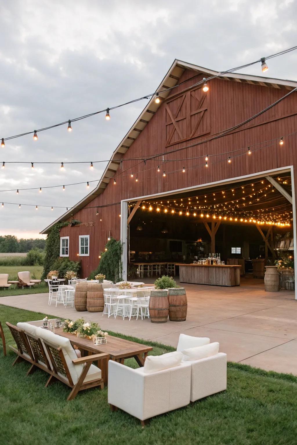 An outdoor entertainment barn can evolve into the core of your social get-togethers.