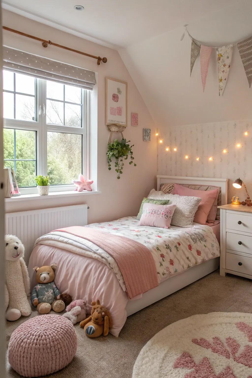 Accent pieces add personality and warmth to the decor.