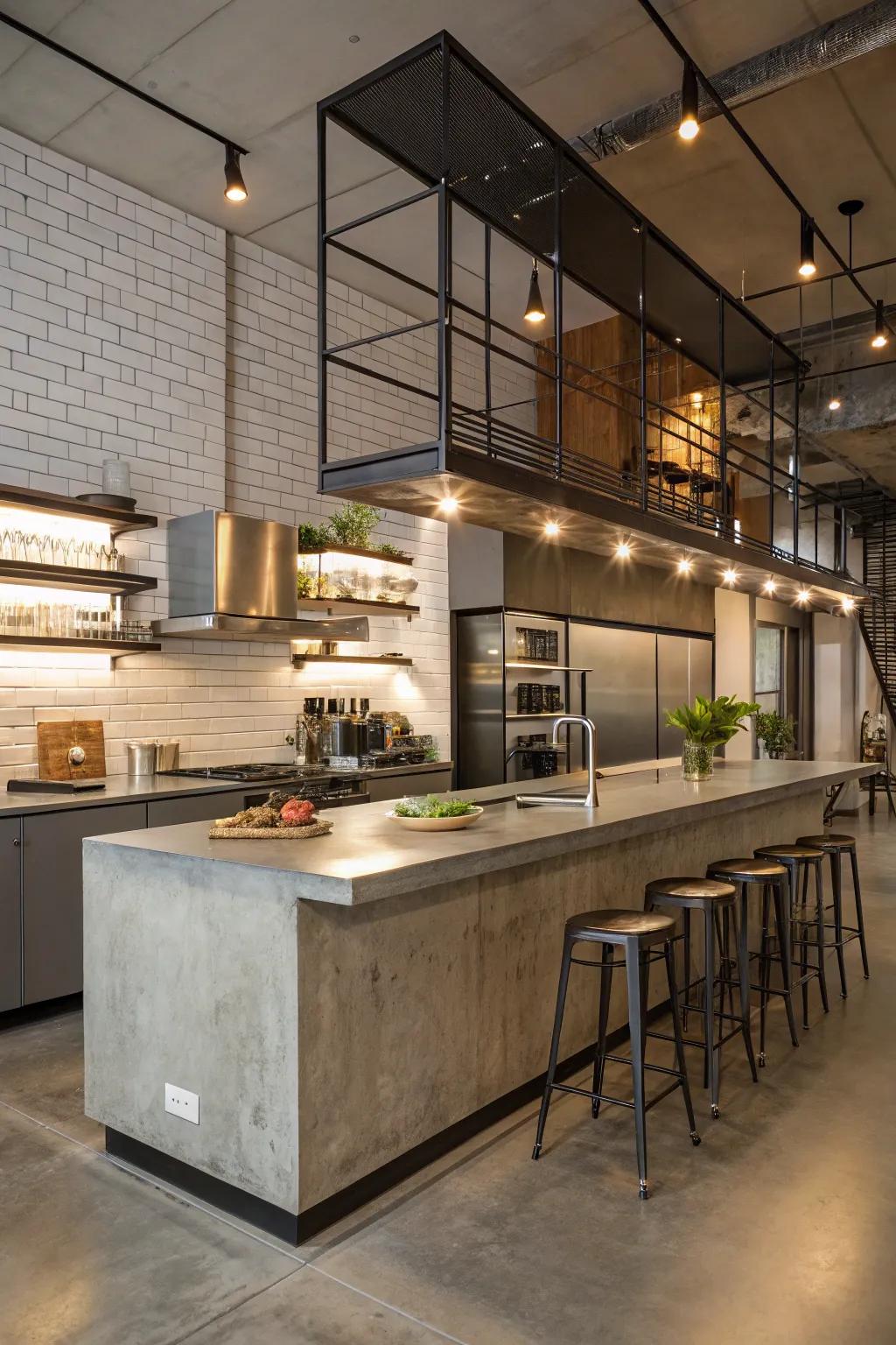 A modern industrial peninsula that stands out in style.