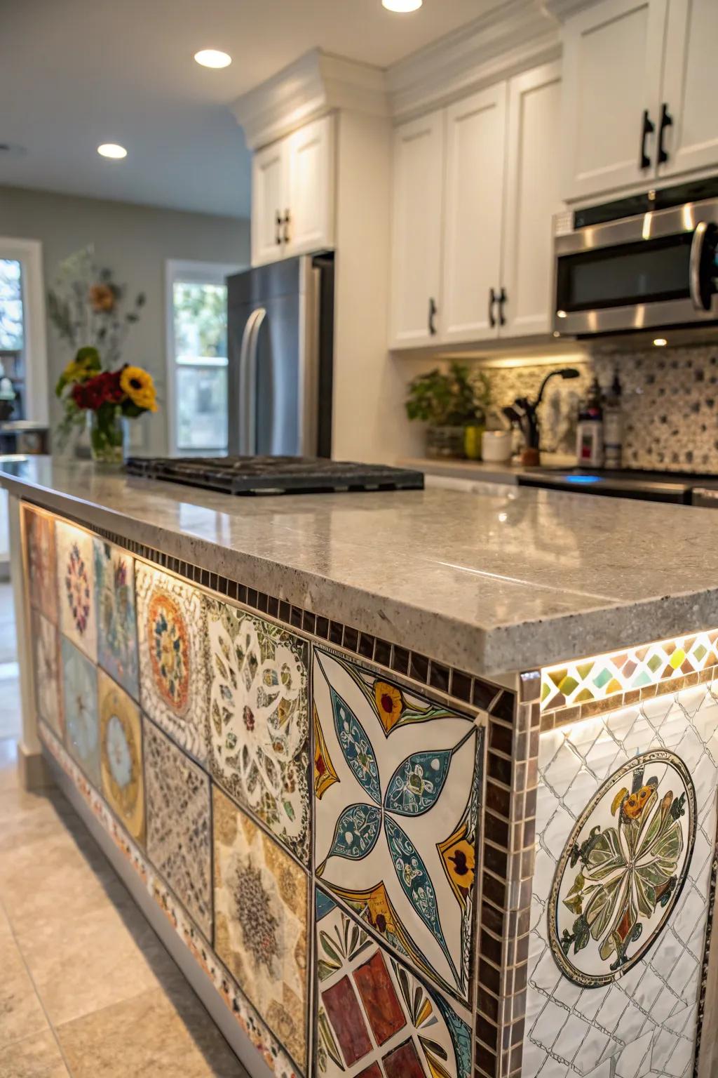 An artistic peninsula adds flair and personality.