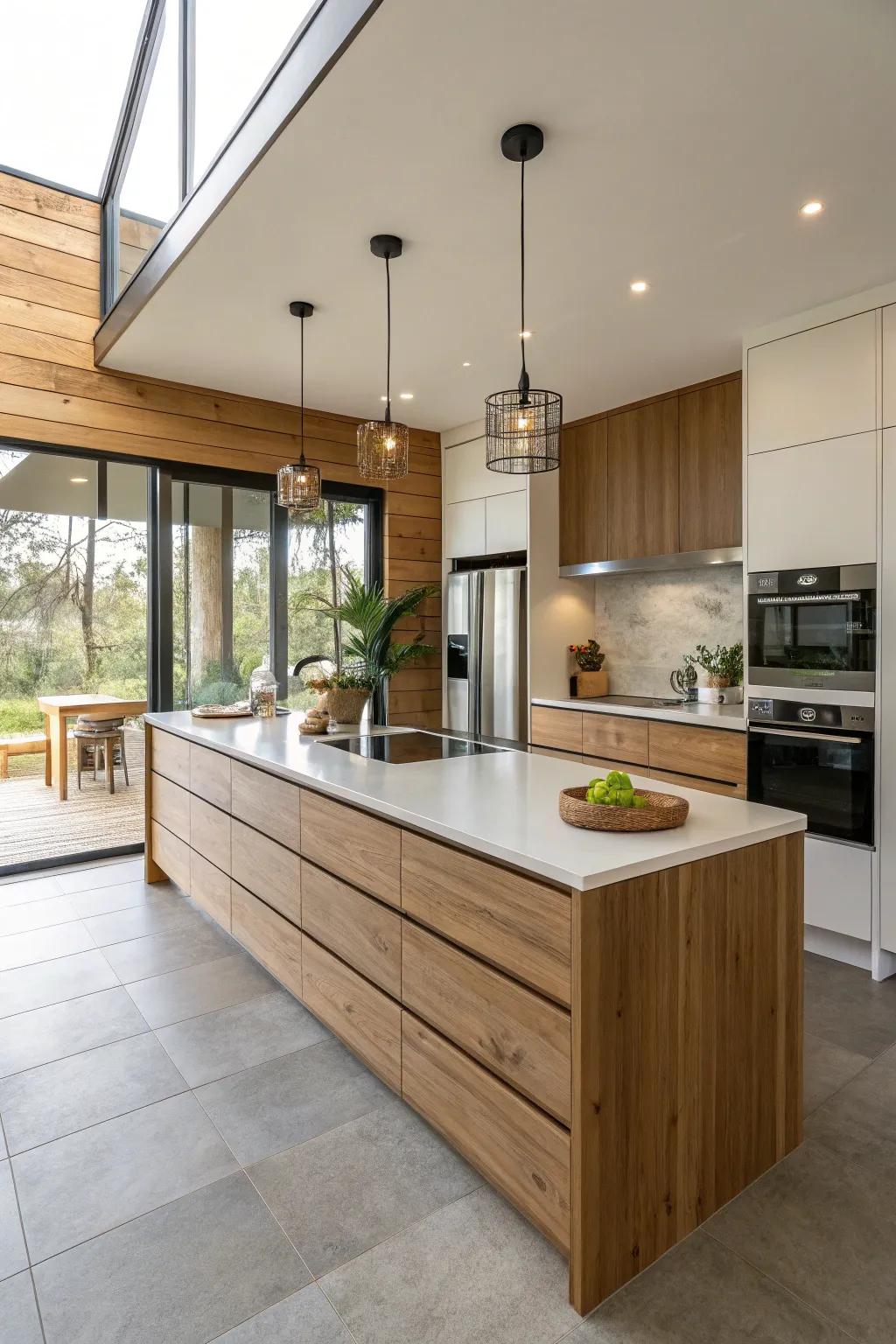 An eco-friendly peninsula is stylish and sustainable.