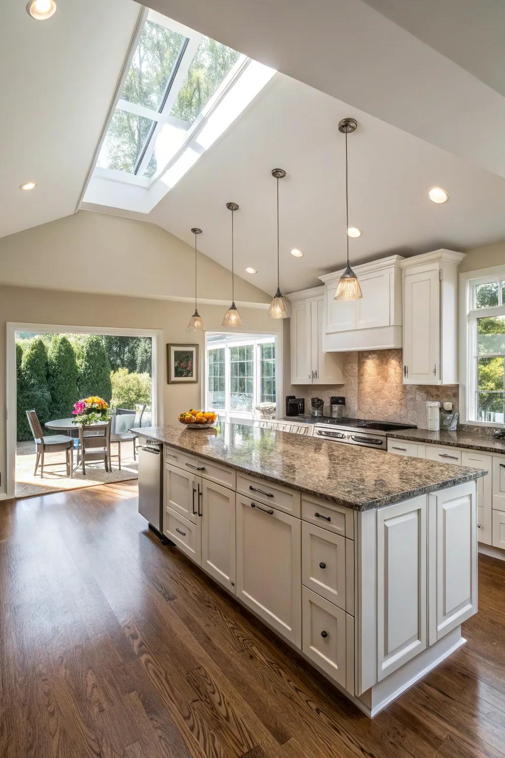 An island peninsula offers space-saving benefits.