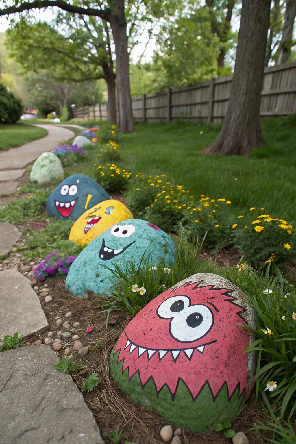 Monster stones introduce a playful ambiance to your garden