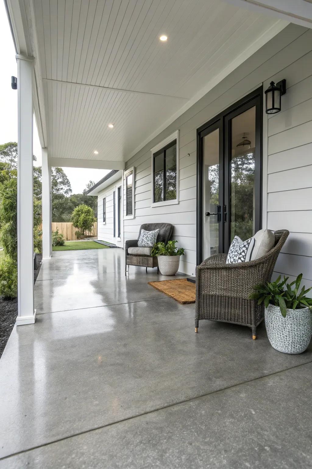A polished finish for a contemporary front porch.