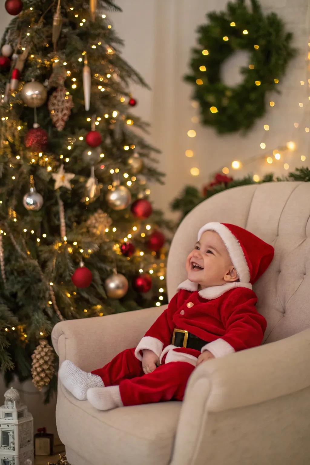 A miniature Santa spreading cheer in your holiday pictures.