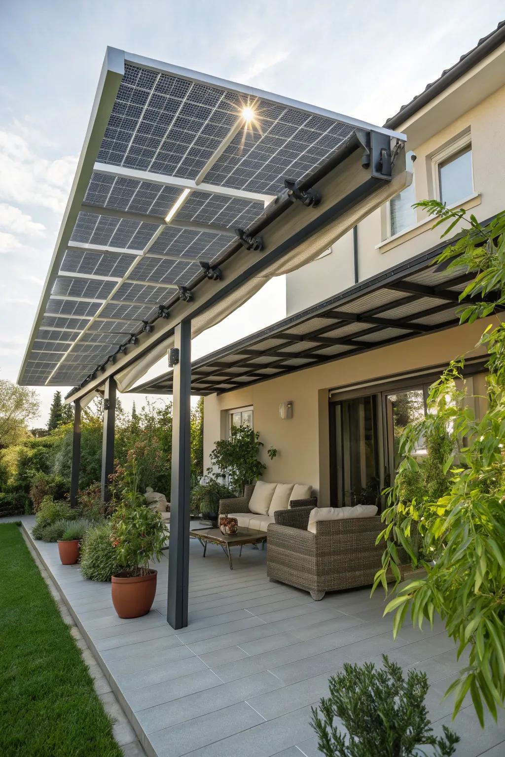 Embrace sustainability using a solar-powered covering.