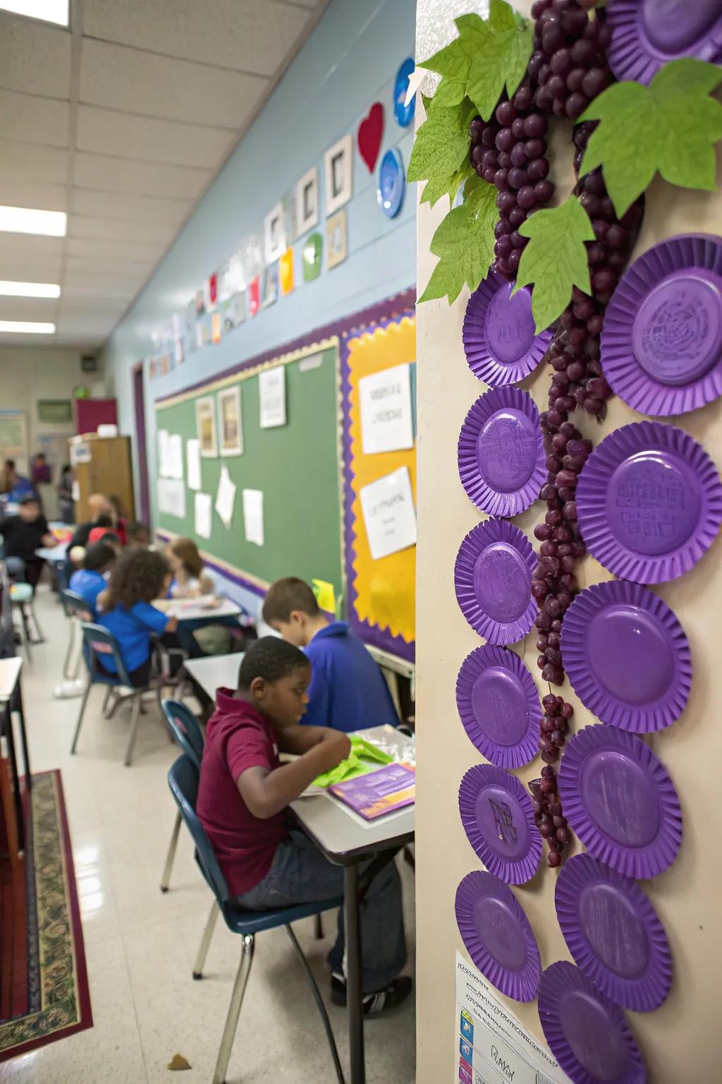 Grape-themed bulletin board that's ripe for fun and learning.